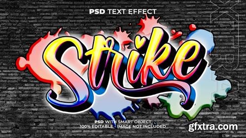 PSD graffiti text effect strike style, editable text effect