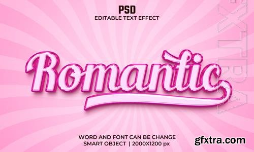 PSD romantic pink color 3d editable text effect premium psd with background