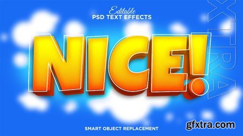 PSD modern bold cartoon text effect with blue sky background