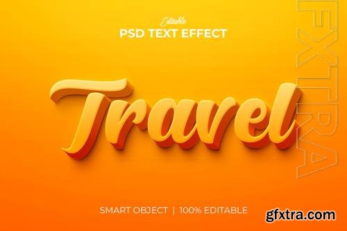 Travel editable 3d text effect premium psd