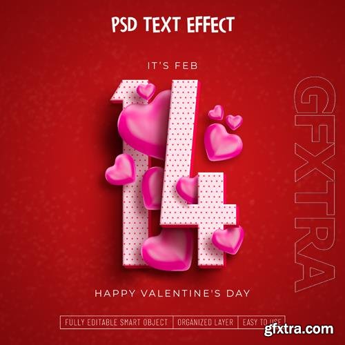 PSD valentine's day editable text effect