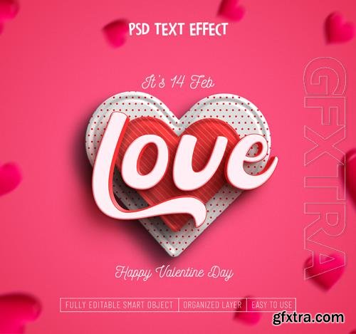 PSD valentine's day editable text effect design