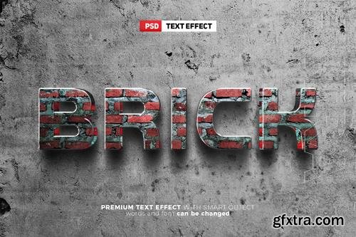 Super brick wall 3d editable text effect mockup