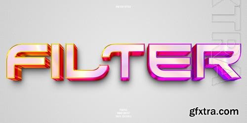 Filter 3d editable text effect