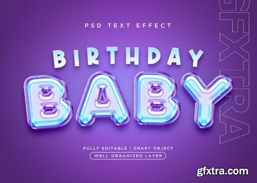 PSD 3d style baby text effect