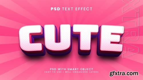 PSD cute 3d editable text effect with sweet and girl text style