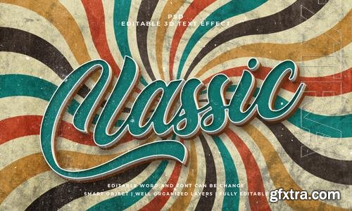 PSD classic vintage psd 3d editable text effect with background