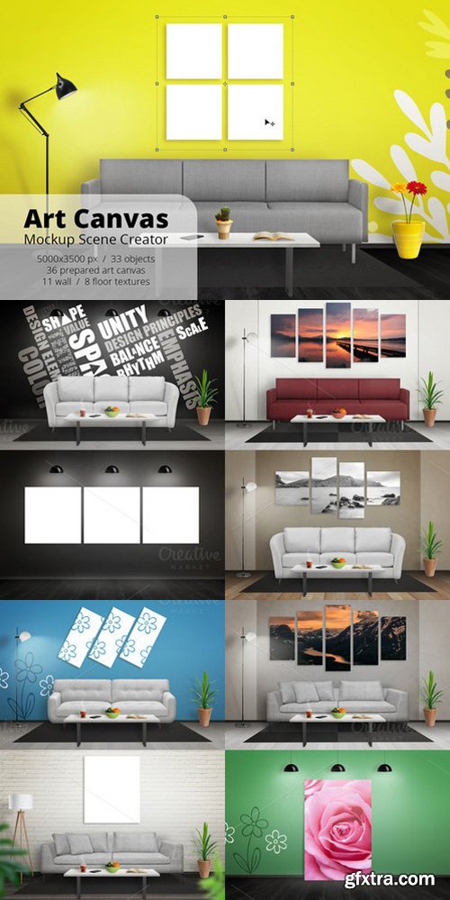 Art Canvas Mockup Scene Creator