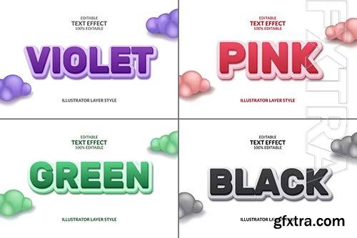 4 color editable text effect