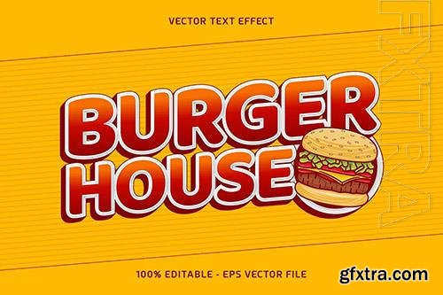 Burger House text effect vector