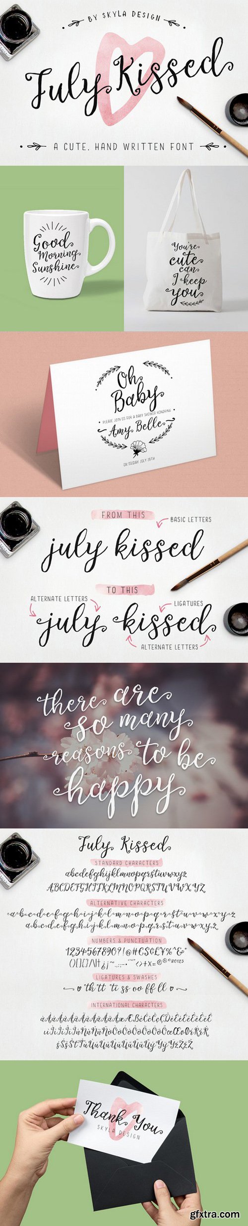 Cute, handwritten font - July Kissed