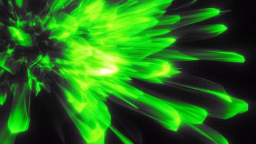 Videohive - Abstract green shiny glowing lines rays of energy and magical waves, abstract background. Video 4k - 43076924 - 43076924