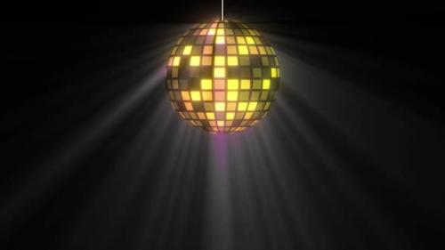 Videohive - Glowing Disco Ball Moving With Stage Lights Effect Dancing And Party Background, Disco Ball Backgrou - 43077049 - 43077049