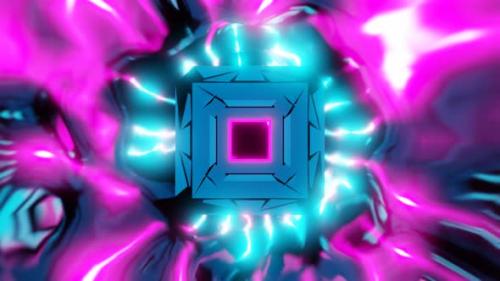 Videohive - energy sci fi cube in streams of light vj loop 3d background - 43078015 - 43078015