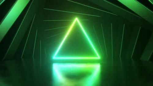 Videohive - Neon Green Triangle on Stage - 43088948 - 43088948