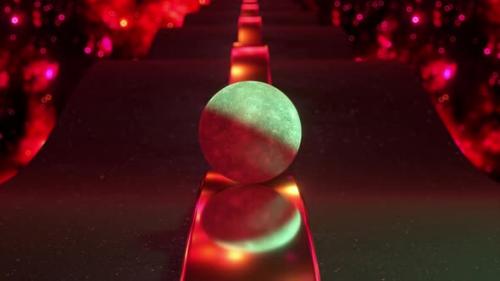 Videohive - A Stone Ball Rolls Along a Metal Track - 43089785 - 43089785