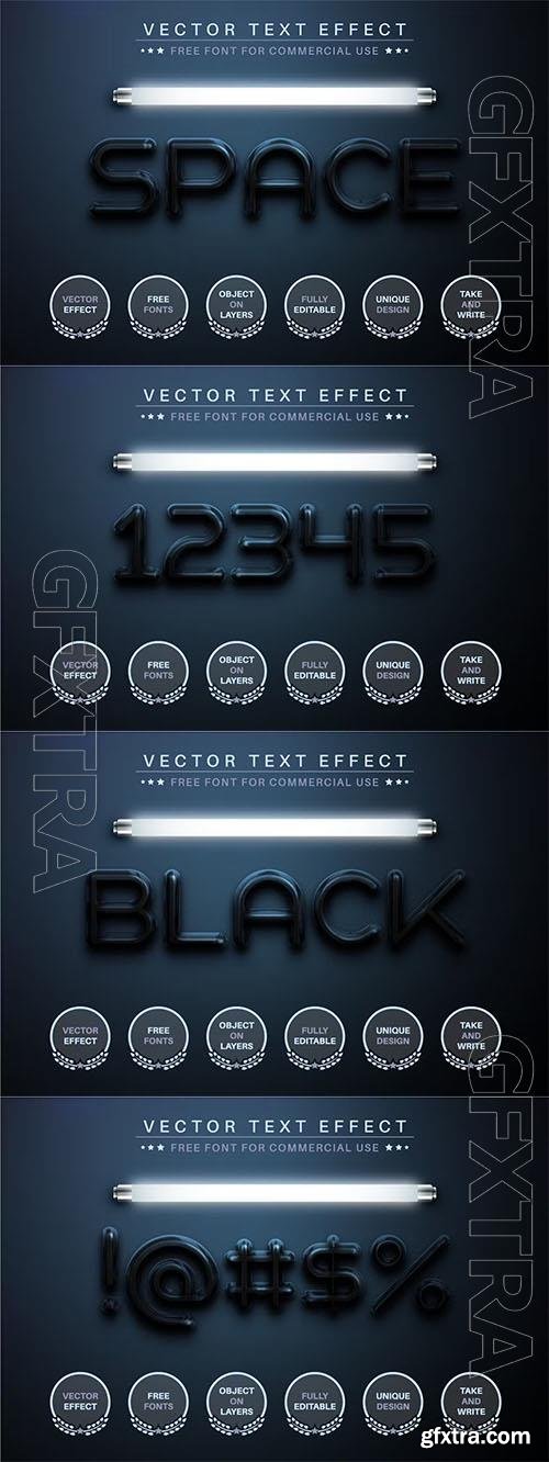 Space - editable text effect, font style