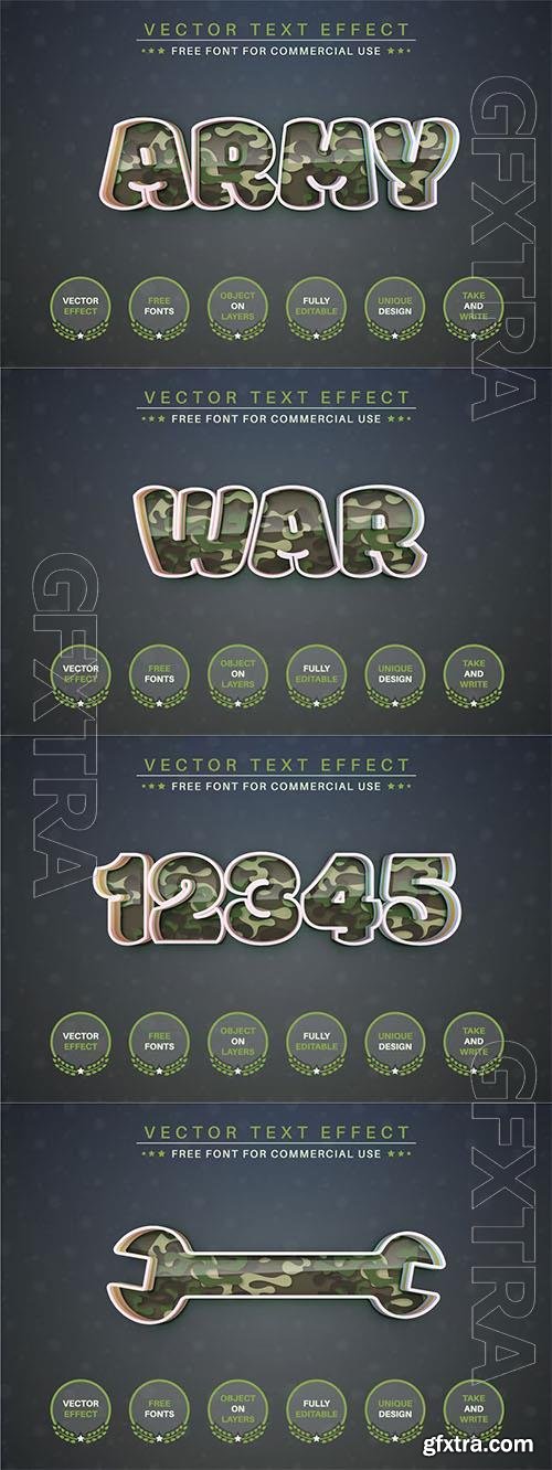 Army - editable text effect, font style