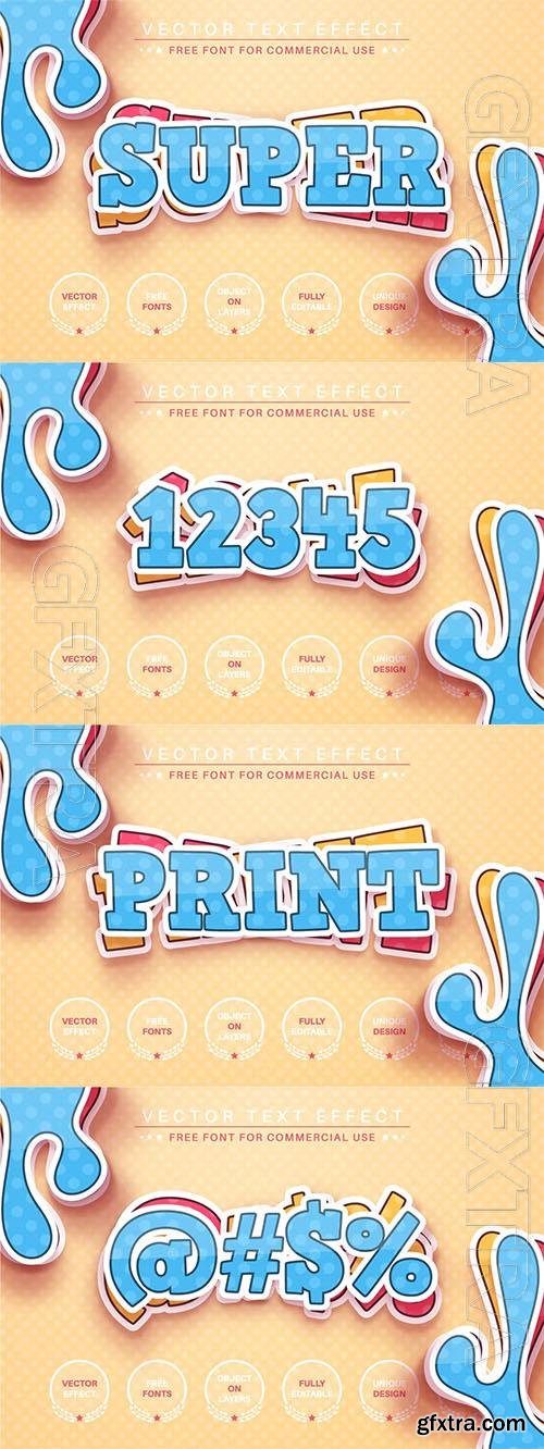 Super Sticker - editable text effect, font style