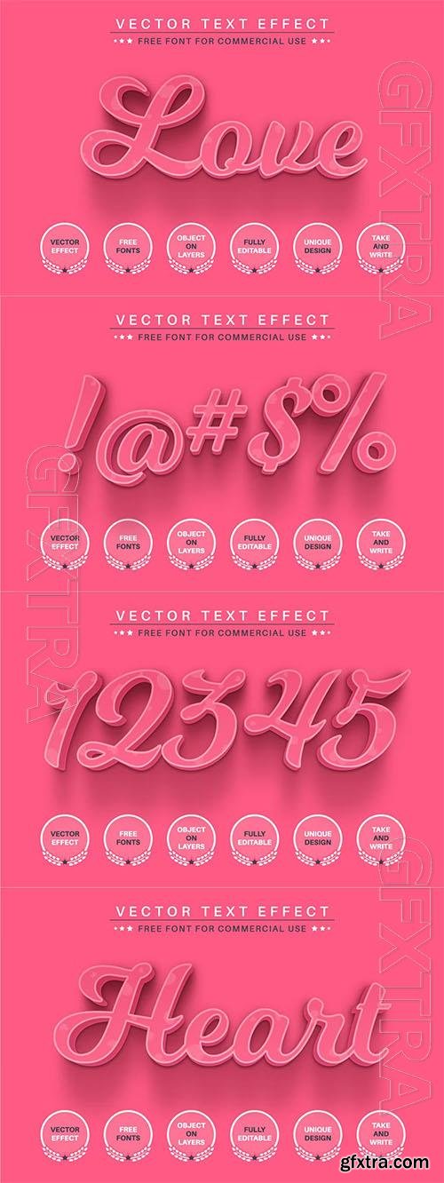 Love - editable text effect, font style