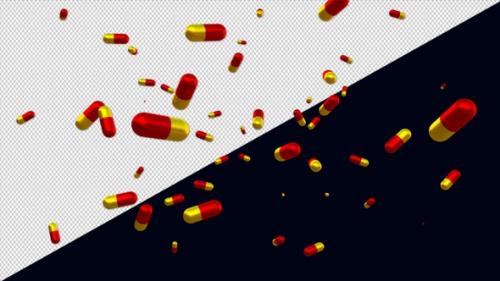 Videohive - Medicine Tablets Flying Transparent Background Loops V1 - 43014733 - 43014733