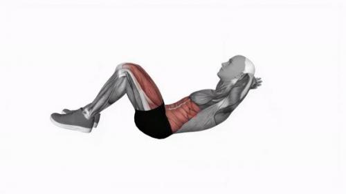 Videohive - Crunch Leg Raise fitness exercise workout animation video male muscle highlight 4K 60 fps - 43015246 - 43015246