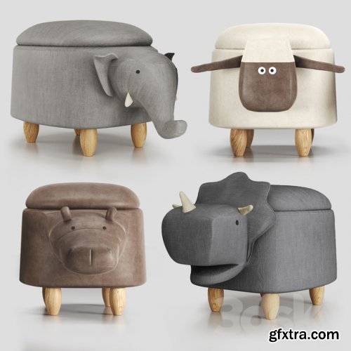 Hippo childrens storage stool