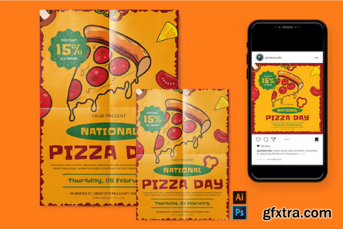 Pizza Day - Flyer, Poster, Instagram Post