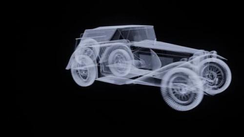 Videohive - Retro Car Hologram Rotation Animation - 43015959 - 43015959