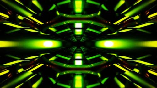 Videohive - green light in reflect abstract tunnel, looping motion animation - 43032341 - 43032341