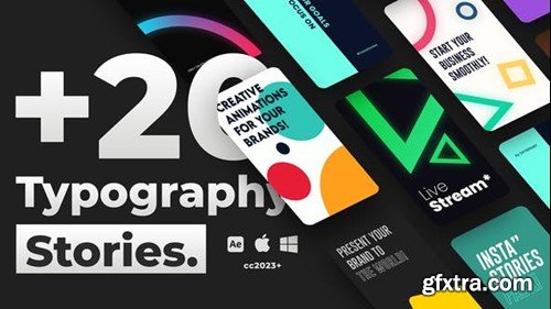 Videohive 20 Typography Instagram Stories 43116198