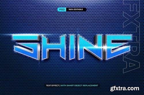 Blue 3D Psd text effect