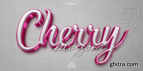 PSD cherry blossom 3d editable text effect