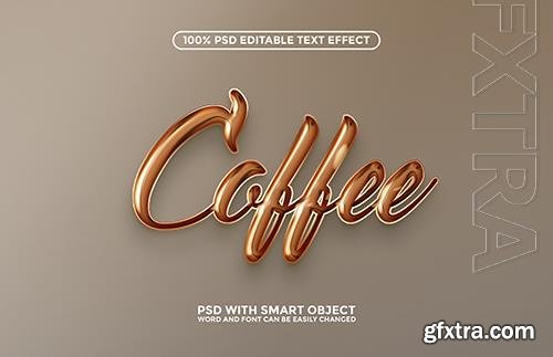 PSD coffee 3d text effect psd editable template