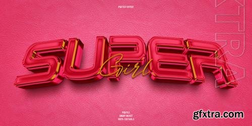 PSD super girl 3d editable text effect