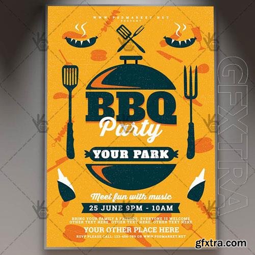 Psd Bbq party flyer design templates