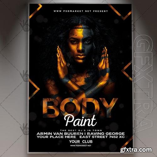 Psd Body paint flyer design templates