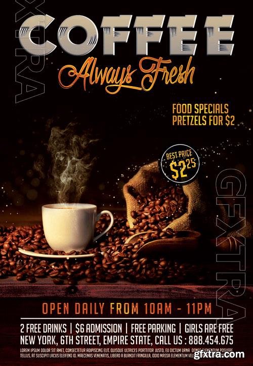 Psd Coffee fresh design templates