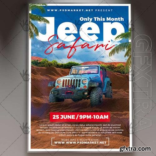 Psd Jeep safari flyer design templates