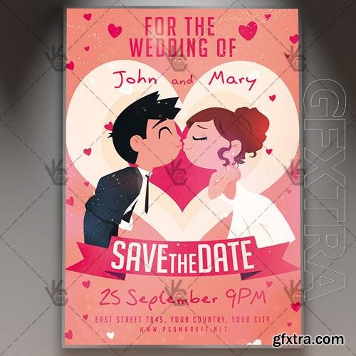 Psd Save the date flyer design templates