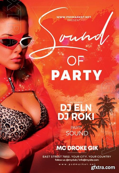 Psd Sound of party flyer design templates