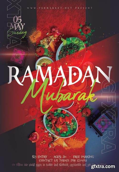 Psd Ramadan mubarak kareem flyer design templates