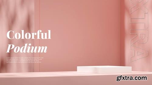 PSD minimal 3d rendering mockup template white podium in landscape with pink wall background