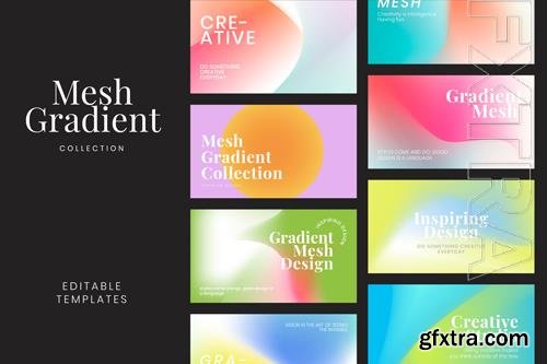 PSD mesh gradient template collection psd for blog banner