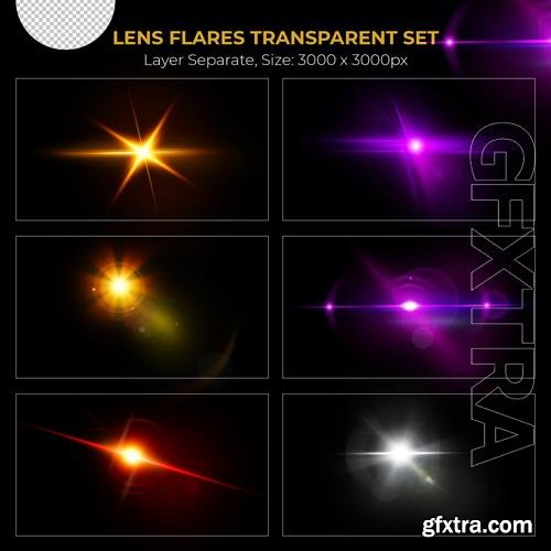 PSD colorful lens flare collection and lighting vol 3