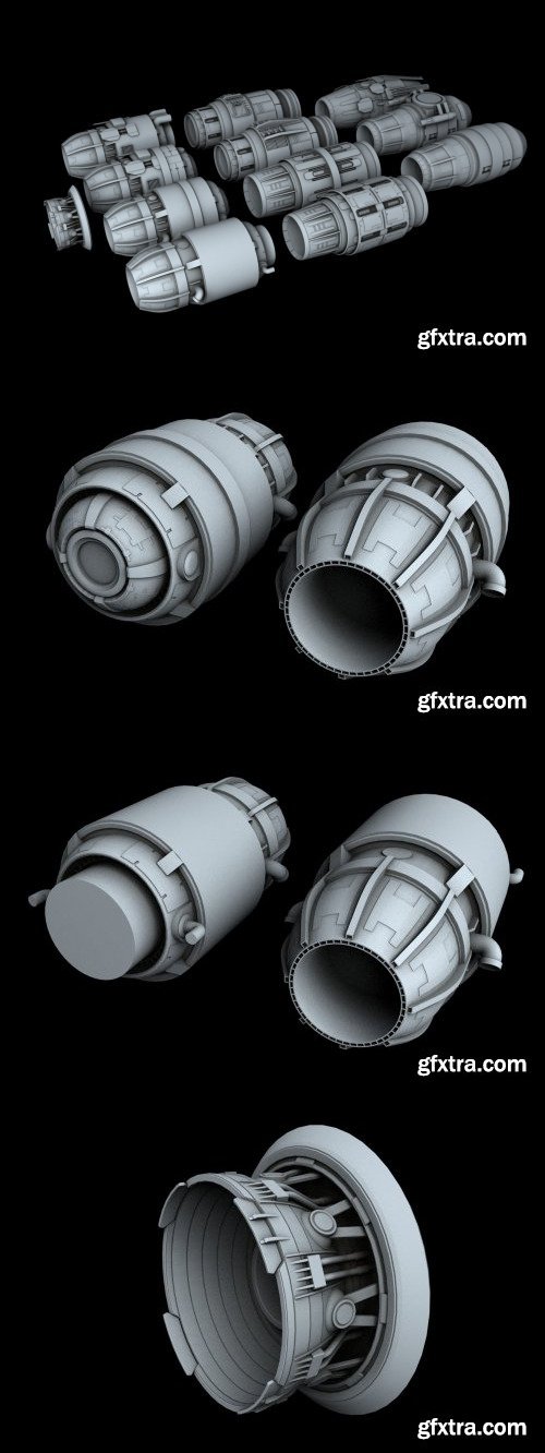 Artstation - Ship Engine Pack Part I 3D model