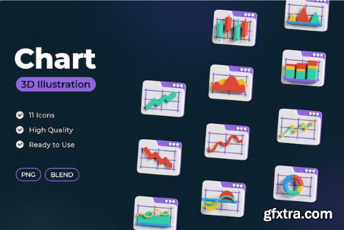 Chart 3D icons