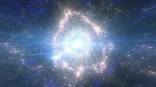 Videohive - Abstract space galaxy with stars and planets spinning from particles and dots glowing bright - 42975222 - 42975222