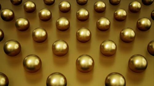 Videohive - Glossy Gold Metal Spheres Background Loop - 42976506 - 42976506