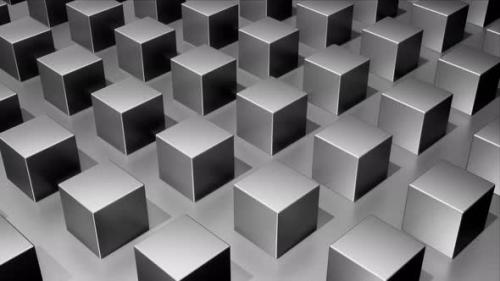 Videohive - Silver Metal Cubes Background Loop - 42976507 - 42976507